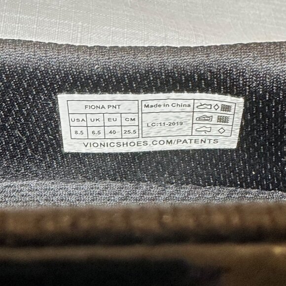 Vionic Pro Womens Fiona PNT Slip-On Shoes Size 8.5 Black Patent Leather Made In - Picture 8 of 9